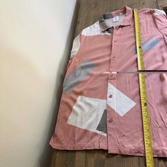 Puma x Han Kjobenhavn Men's Large Multicolor Short Sleeve‎ Button Up Shirt Top - Picture 7 of 7